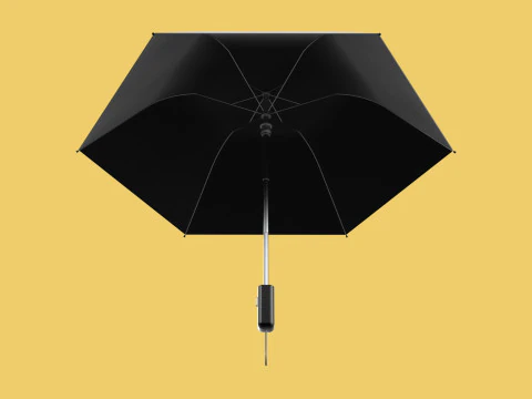 AUTOMATIC FOLDABLE FOLDING UMBRELLA BLACK ALL WEATHER COMPACT 3D Model