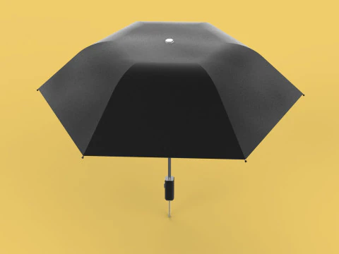 AUTOMATIC FOLDABLE FOLDING UMBRELLA BLACK ALL WEATHER COMPACT 3D Model