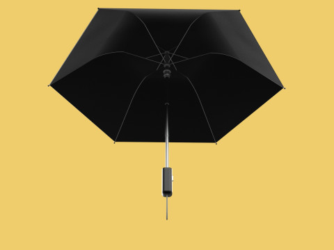 AUTOMATIC FOLDABLE FOLDING UMBRELLA BLACK ALL WEATHER COMPACT Model 3D
