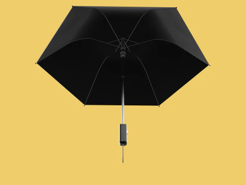 AUTOMATIC FOLDABLE FOLDING UMBRELLA BLACK ALL WEATHER COMPACT 3D Model