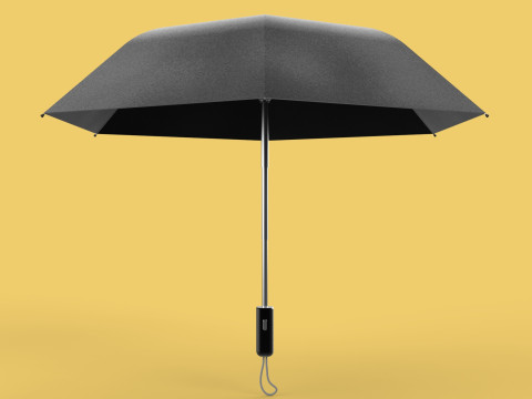 AUTOMATIC FOLDABLE FOLDING UMBRELLA BLACK ALL WEATHER COMPACT Model 3D