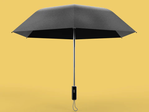 AUTOMATIC FOLDABLE FOLDING UMBRELLA BLACK ALL WEATHER COMPACT 3D Model