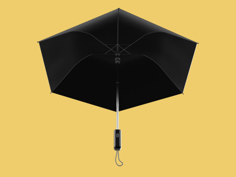 AUTOMATIC FOLDABLE FOLDING UMBRELLA BLACK ALL WEATHER COMPACT Model 3D