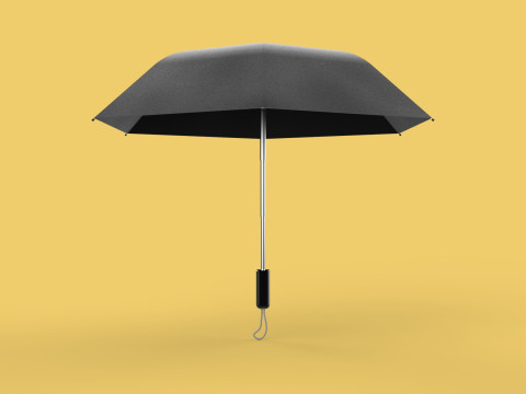 AUTOMATIC FOLDABLE FOLDING UMBRELLA BLACK ALL WEATHER COMPACT Model 3D