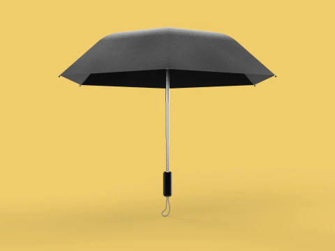 AUTOMATIC FOLDABLE FOLDING UMBRELLA BLACK ALL WEATHER COMPACT 3D Model