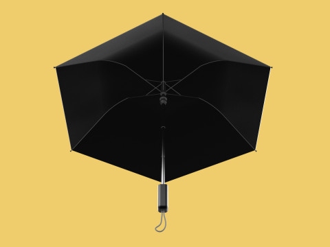 AUTOMATIC FOLDABLE FOLDING UMBRELLA BLACK ALL WEATHER COMPACT Model 3D