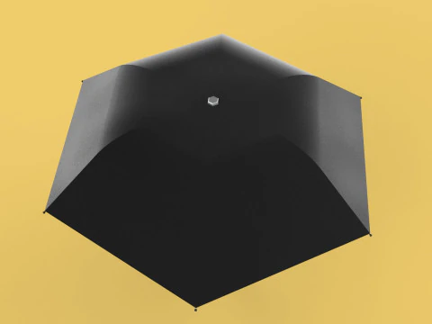 AUTOMATIC FOLDABLE FOLDING UMBRELLA BLACK ALL WEATHER COMPACT 3D Model