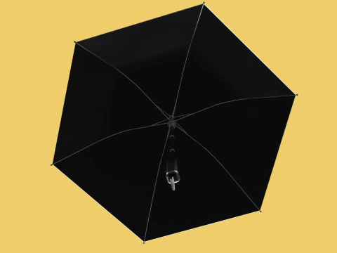 AUTOMATIC FOLDABLE FOLDING UMBRELLA BLACK ALL WEATHER COMPACT 3D Model