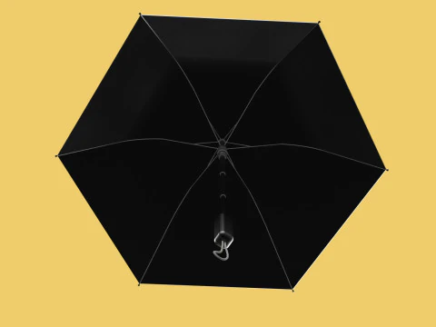 AUTOMATIC FOLDABLE FOLDING UMBRELLA BLACK ALL WEATHER COMPACT 3D Model