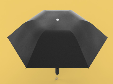 AUTOMATIC FOLDABLE FOLDING UMBRELLA BLACK ALL WEATHER COMPACT Model 3D