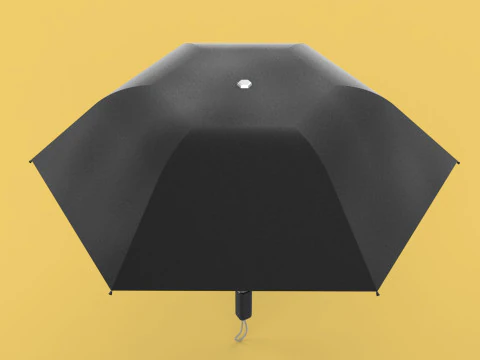 AUTOMATIC FOLDABLE FOLDING UMBRELLA BLACK ALL WEATHER COMPACT 3D Model