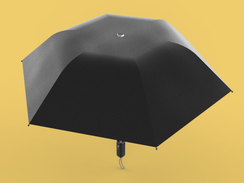 AUTOMATIC FOLDABLE FOLDING UMBRELLA BLACK ALL WEATHER COMPACT Model 3D