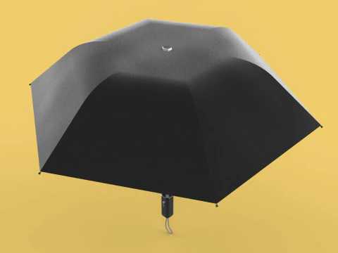 AUTOMATIC FOLDABLE FOLDING UMBRELLA BLACK ALL WEATHER COMPACT 3D Model