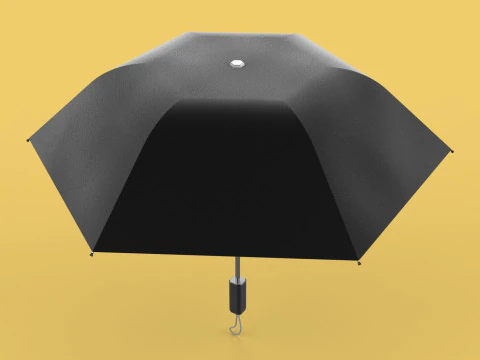 AUTOMATIC FOLDABLE FOLDING UMBRELLA BLACK ALL WEATHER COMPACT 3D Model