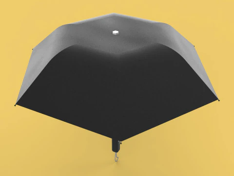 AUTOMATIC FOLDABLE FOLDING UMBRELLA BLACK ALL WEATHER COMPACT 3D Model