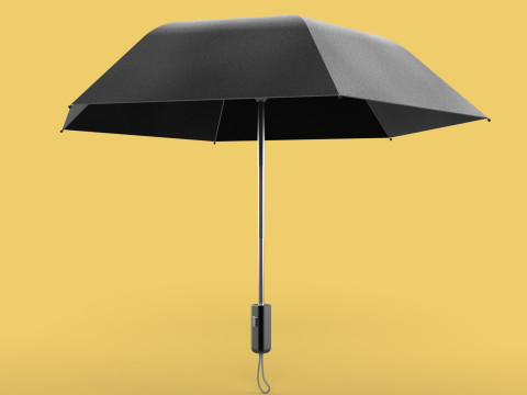AUTOMATIC FOLDABLE FOLDING UMBRELLA BLACK ALL WEATHER COMPACT Model 3D
