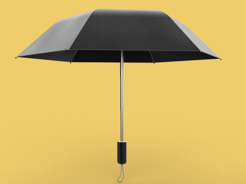 AUTOMATIC FOLDABLE FOLDING UMBRELLA BLACK ALL WEATHER COMPACT Model 3D