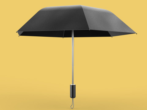 AUTOMATIC FOLDABLE FOLDING UMBRELLA BLACK ALL WEATHER COMPACT Model 3D