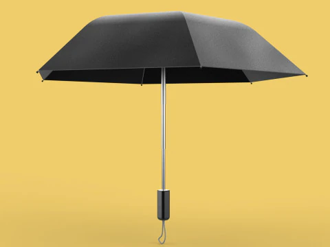 AUTOMATIC FOLDABLE FOLDING UMBRELLA BLACK ALL WEATHER COMPACT 3D Model