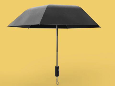 AUTOMATIC FOLDABLE FOLDING UMBRELLA BLACK ALL WEATHER COMPACT 3D Model