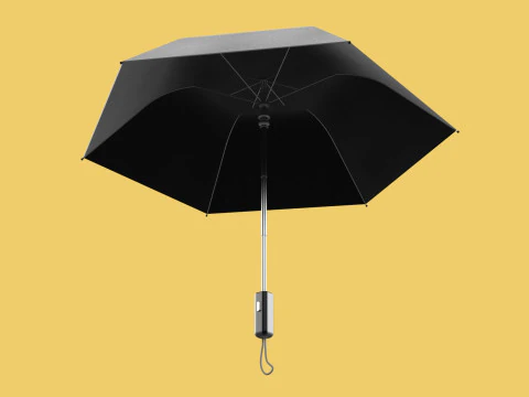 AUTOMATIC FOLDABLE FOLDING UMBRELLA BLACK ALL WEATHER COMPACT 3D Model