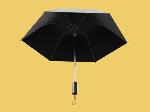 AUTOMATIC FOLDABLE FOLDING UMBRELLA BLACK ALL WEATHER COMPACT 3D Model