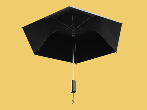 AUTOMATIC FOLDABLE FOLDING UMBRELLA BLACK ALL WEATHER COMPACT Model 3D