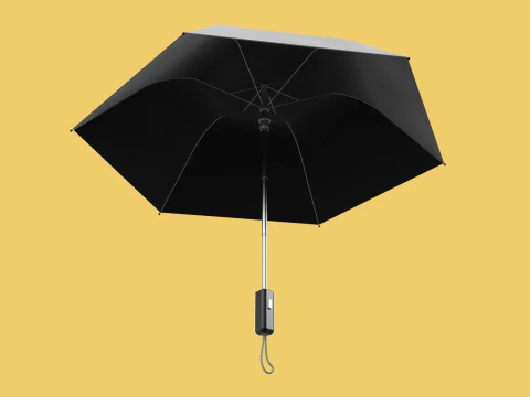 AUTOMATIC FOLDABLE FOLDING UMBRELLA BLACK ALL WEATHER COMPACT 3D Model