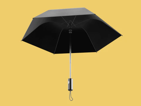 AUTOMATIC FOLDABLE FOLDING UMBRELLA BLACK ALL WEATHER COMPACT 3D Model