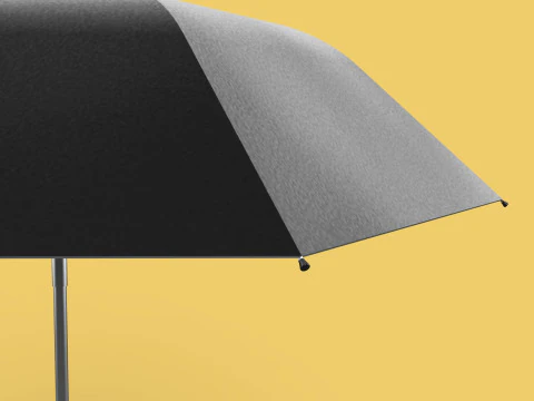AUTOMATIC FOLDABLE FOLDING UMBRELLA BLACK ALL WEATHER COMPACT 3D Model