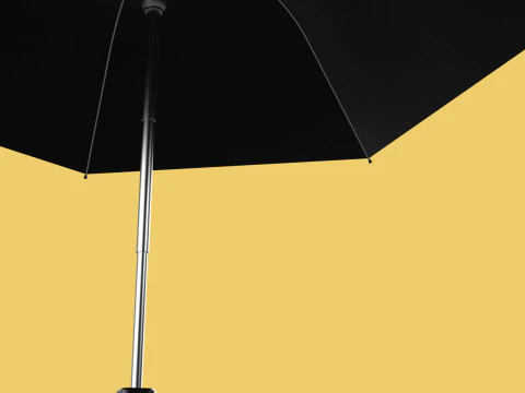 AUTOMATIC FOLDABLE FOLDING UMBRELLA BLACK ALL WEATHER COMPACT 3D Model