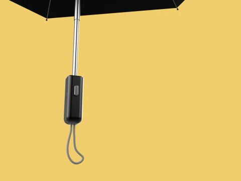 AUTOMATIC FOLDABLE FOLDING UMBRELLA BLACK ALL WEATHER COMPACT 3D Model