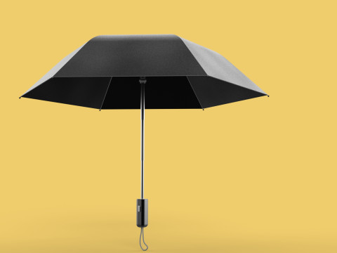 AUTOMATIC FOLDABLE FOLDING UMBRELLA BLACK ALL WEATHER COMPACT Model 3D