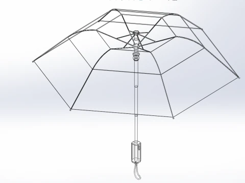 AUTOMATIC FOLDABLE FOLDING UMBRELLA BLACK ALL WEATHER COMPACT 3D Model