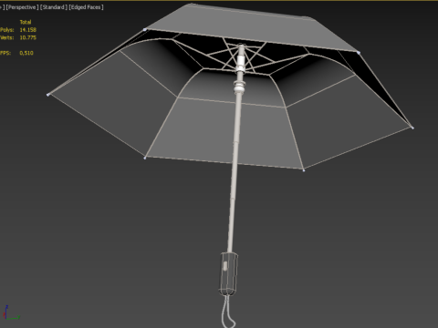 AUTOMATIC FOLDABLE FOLDING UMBRELLA BLACK ALL WEATHER COMPACT Model 3D