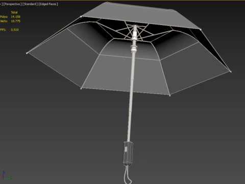 AUTOMATIC FOLDABLE FOLDING UMBRELLA BLACK ALL WEATHER COMPACT 3D Model