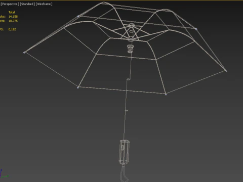 AUTOMATIC FOLDABLE FOLDING UMBRELLA BLACK ALL WEATHER COMPACT 3D Model