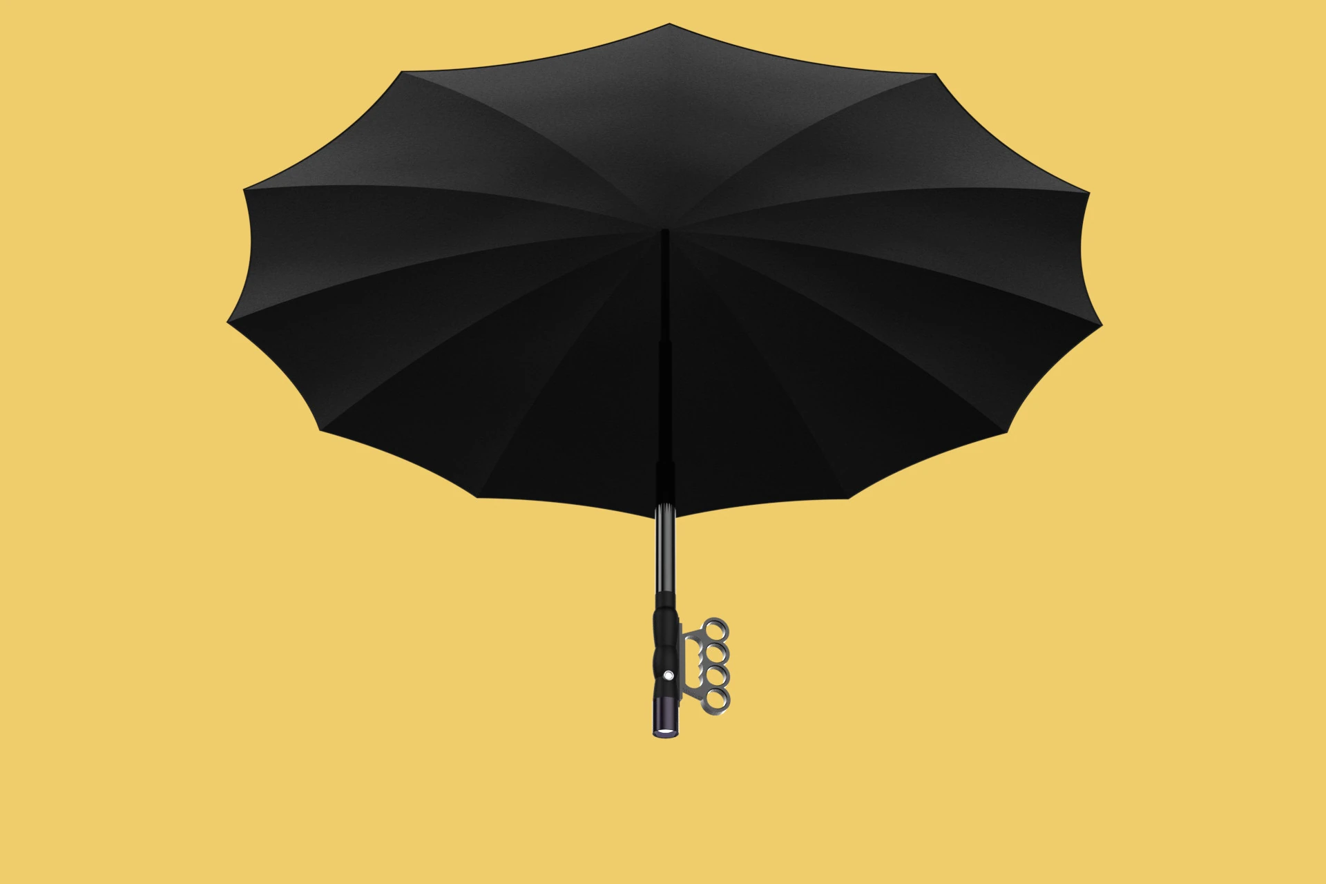 SAFETY UMBRELLA SELF DEFENSE FINGER HOLE GRIP FLASHLIGHT TORCH 3D Model .c4d .max .obj .3ds .fbx .stl .blend 