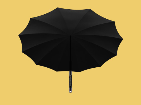 SAFETY UMBRELLA SELF DEFENSE FINGER HOLE GRIP FLASHLIGHT TORCH Modelo 3D