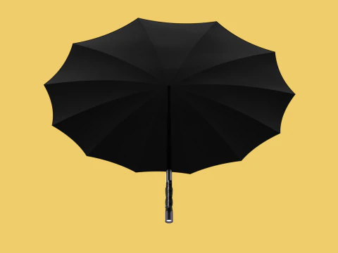 SAFETY UMBRELLA SELF DEFENSE FINGER HOLE GRIP FLASHLIGHT TORCH 3D Model