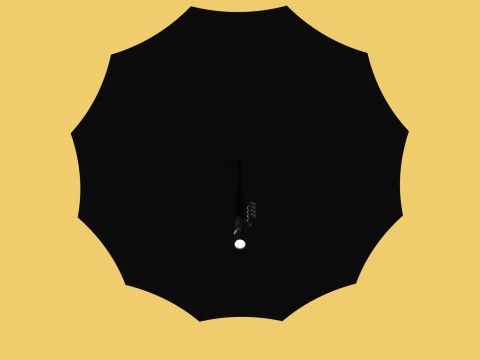 SAFETY UMBRELLA SELF DEFENSE FINGER HOLE GRIP FLASHLIGHT TORCH Modelo 3D