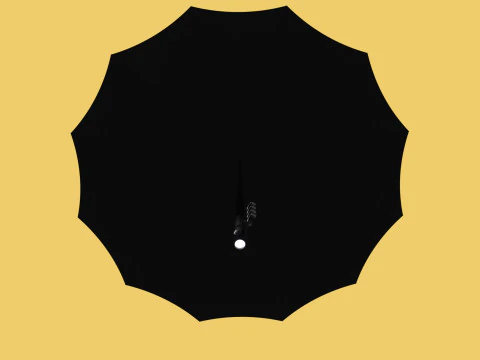 SAFETY UMBRELLA SELF DEFENSE FINGER HOLE GRIP FLASHLIGHT TORCH 3D Model