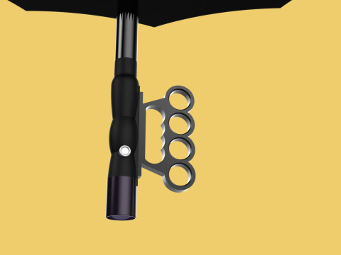 SAFETY UMBRELLA SELF DEFENSE FINGER HOLE GRIP FLASHLIGHT TORCH Modelo 3D