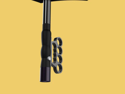 SAFETY UMBRELLA SELF DEFENSE FINGER HOLE GRIP FLASHLIGHT TORCH 3D Model