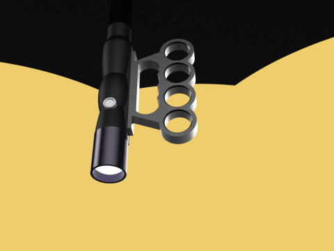 SAFETY UMBRELLA SELF DEFENSE FINGER HOLE GRIP FLASHLIGHT TORCH Modelo 3D