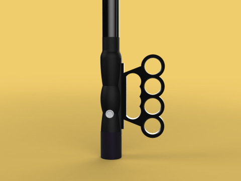 SAFETY UMBRELLA SELF DEFENSE FINGER HOLE GRIP FLASHLIGHT TORCH Modelo 3D
