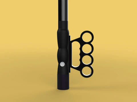 SAFETY UMBRELLA SELF DEFENSE FINGER HOLE GRIP FLASHLIGHT TORCH 3D Model