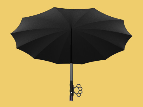 SELF DEFENSE UMBRELLA SAFETY FINGER HOLE GRIP FLASHLIGHT TORCH 3Dモデル