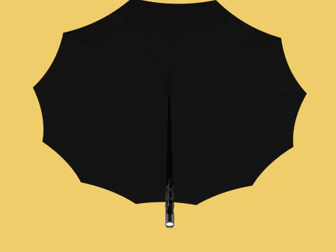 SELF DEFENSE UMBRELLA SAFETY FINGER HOLE GRIP FLASHLIGHT TORCH 3D Model