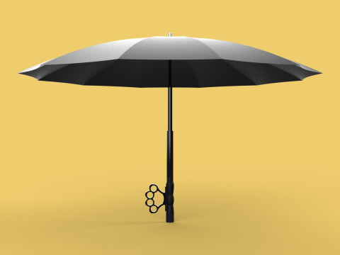 SELF DEFENSE UMBRELLA SAFETY FINGER HOLE GRIP FLASHLIGHT TORCH 3Dモデル